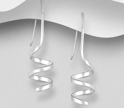 925 Sterling Silver Spiral Hook Earrings