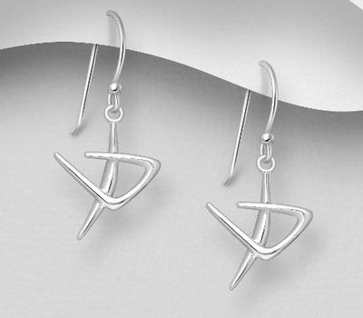 925 Sterling Silver Boomerang Hook Earrings