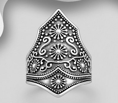 Malın səhifəsinə keç 925 Sterling Silver Oxidized Swirl Ring