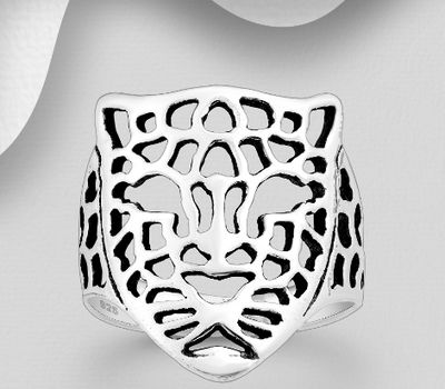 925 Sterling Silver Oxidized Tiger Ring