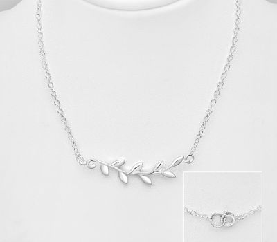 Malın səhifəsinə keç 925 Sterling Silver Leaf Necklace
