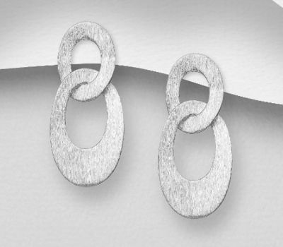 Malın səhifəsinə keç 925 Sterling Silver Abstract Oval Push-Back Earrings