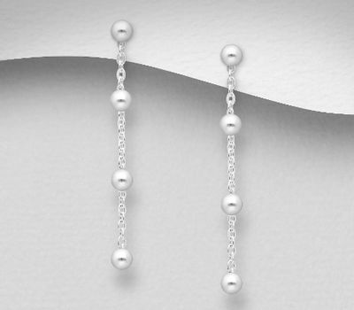 925 Sterling Silver Ball Push-Back Earrings