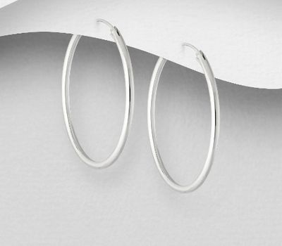 Malın səhifəsinə keç 925 Sterling Silver Hoop Earrings