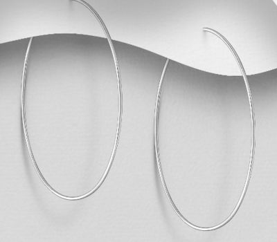 Malın səhifəsinə keç 925 Sterling Silver Wire Hoop Earrings