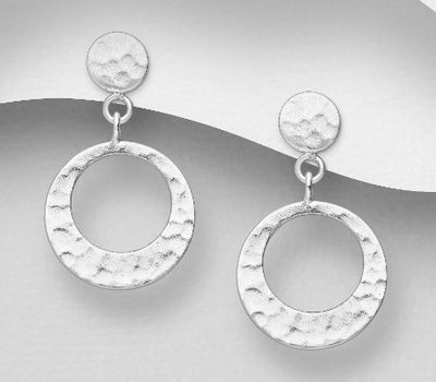 925 Sterling Silver Hammered Push-Back Earrings