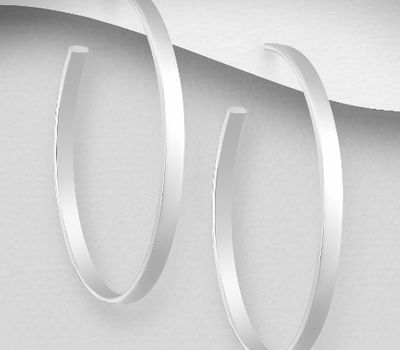 925 Sterling Silver Hoop Push-Back Earrings