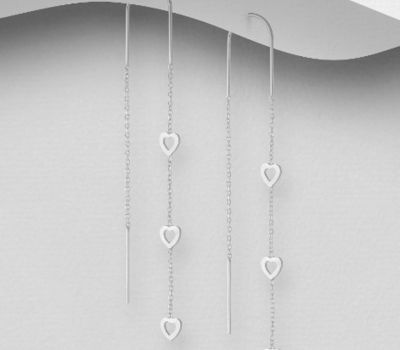 925 Sterling Silver Heart Hook Earrings