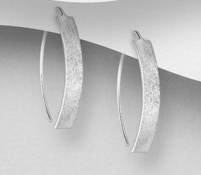 925 Sterling Silver Matt Hook Earrings