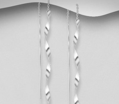 Malın səhifəsinə keç 925 Sterling Silver Twist Spiral Threader Earrings