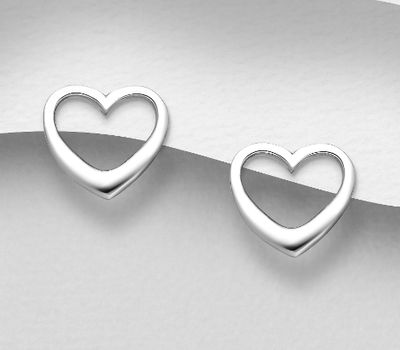 Malın səhifəsinə keç 925 Sterling Silver Push-Back Heart Earrings