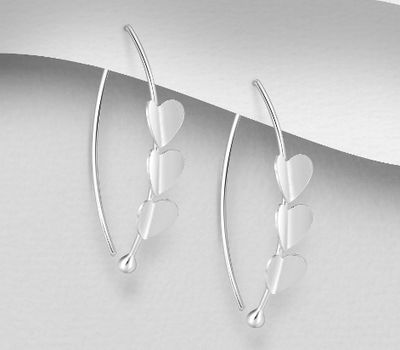 925 Sterling Silver Heart Hook Earrings