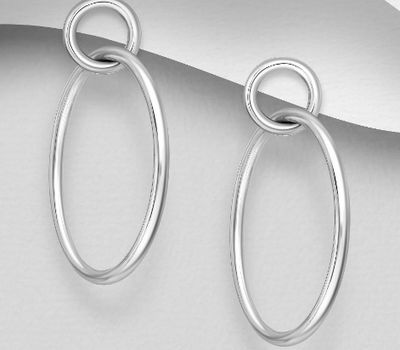 925 Sterling Silver Circle Push-Back Earrings