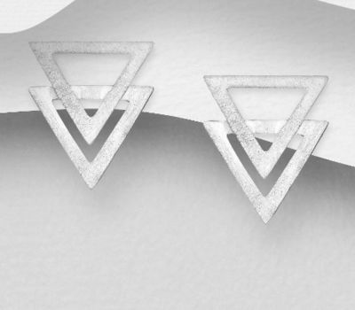 Malın səhifəsinə keç 925 Sterling Silver Triangle Push-Back Earrings