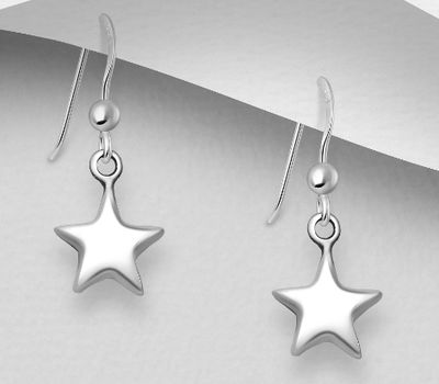 Malın səhifəsinə keç 925 Sterling Silver Star Hook Earrings