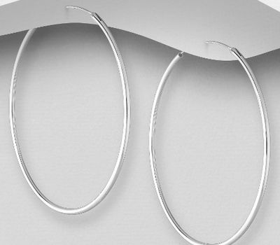 Malın səhifəsinə keç 925 Sterling Silver Hoop Earrings