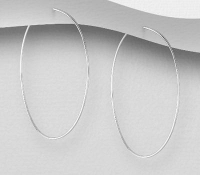 Malın səhifəsinə keç 925 Sterling Silver Wire Hoop Earrings