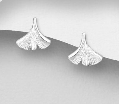 925 Sterling Silver Leaf Push-Back Earrings