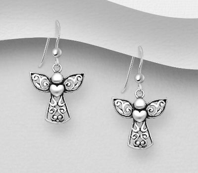 925 Sterling Silver Angel Hook Earrings