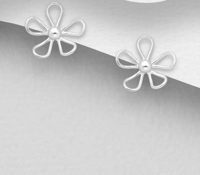925 Sterling Silver Flower Earrings