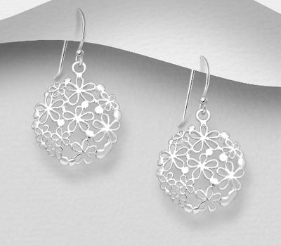 925 Sterling Silver Flower Earrings