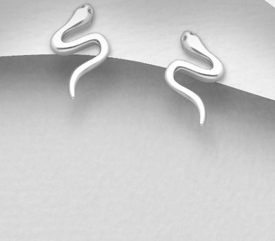 925 Sterling Silver Snake Earrings