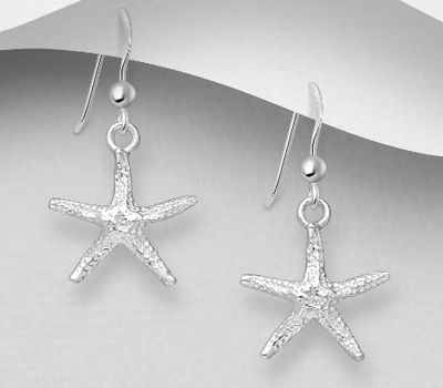 925 Sterling Silver Starfish Hook Earrings