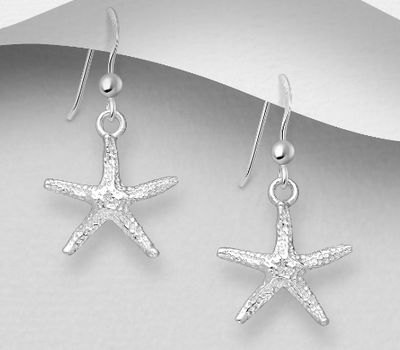 925 Sterling Silver Starfish Hook Earrings