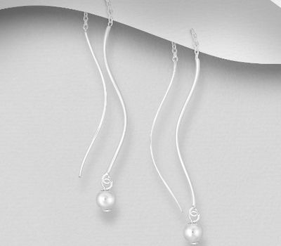 925 Sterling Silver Ball Threader Earrings