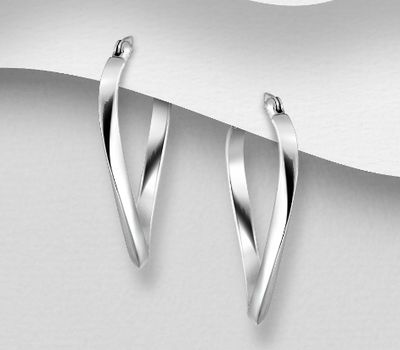 925 Sterling Silver Twisted Hoop Earrings