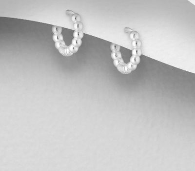 925 Sterling Silver Ball Hoop Earrings