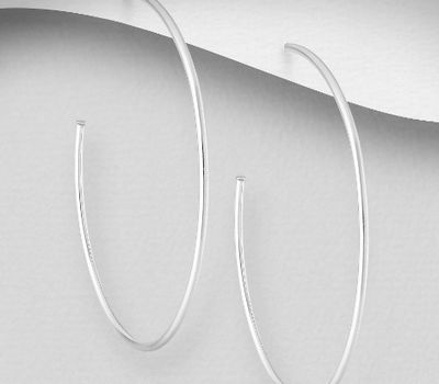 925 Sterling Silver Push-Back Hoop Earrings