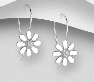 925 Sterling Silver Flower Earrings