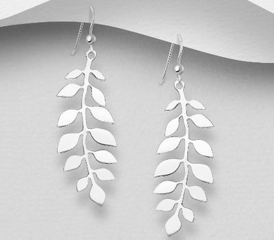 925 Sterling Silver Leaf Earrings