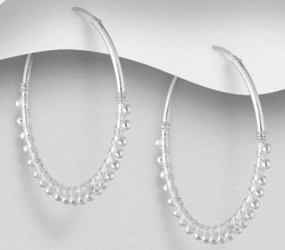 925 Sterling Silver Ball Hoop Earrings