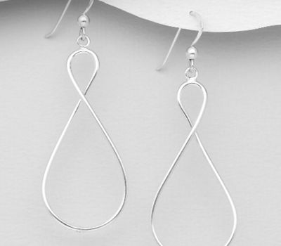 925 Sterling Silver Infinity Hook Earrings