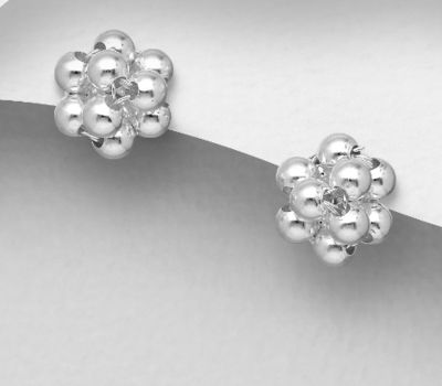 925 Sterling Silver Ball Push-Back Earrings