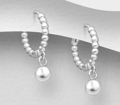 925 Sterling Silver Ball Hoop Earrings