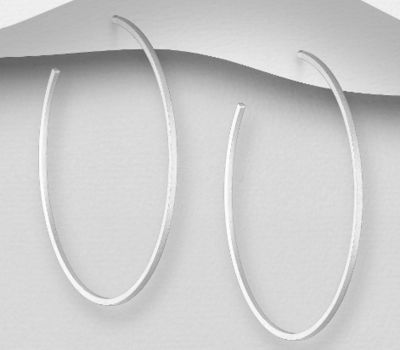 925 Sterling Silver Matt Hoop Push-Back Earrings