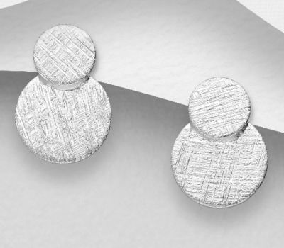 Malın səhifəsinə keç 925 Sterling Silver Matt Circle Push-Back Earrings