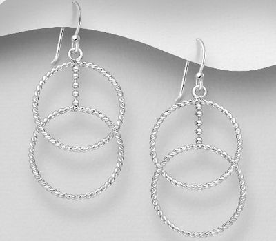 Malın səhifəsinə keç 925 Sterling Silver Circle Links Hook Earrings