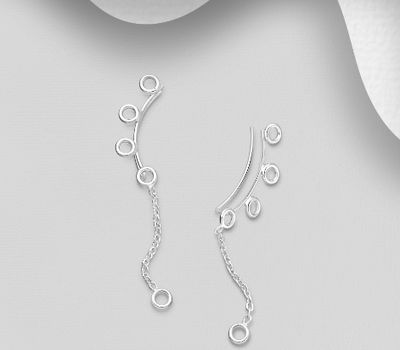 925 Sterling Silver Circle Ear Pins