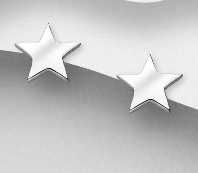 Malın səhifəsinə keç 925 Sterling Silver Star Push-Back Earrings