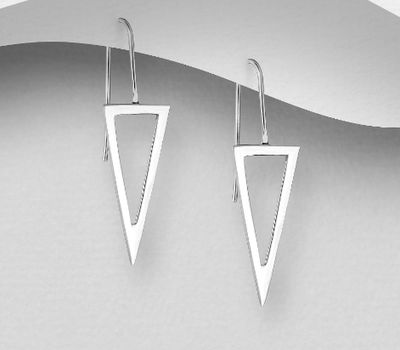 925 Sterling Silver Triangle Hook Earrings