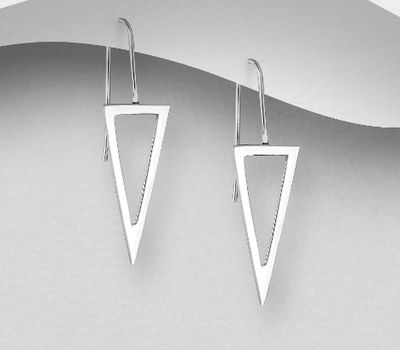 Malın səhifəsinə keç 925 Sterling Silver Triangle Hook Earrings