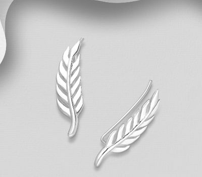 Malın səhifəsinə keç 925 Sterling Silver Leaf Ear Pins