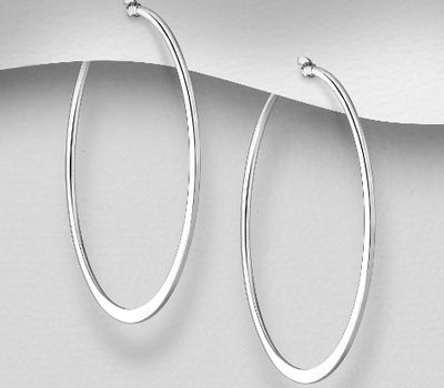 Malın səhifəsinə keç 925 Sterling Silver Hoop Earrings