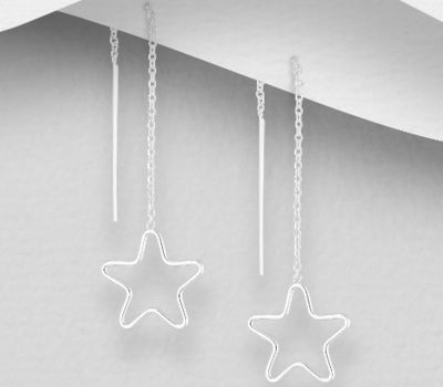 Malın səhifəsinə keç 925 Sterling Silver Star Threader Earrings