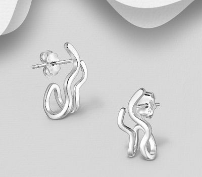 925 Sterling Silver Push-Back Earrings