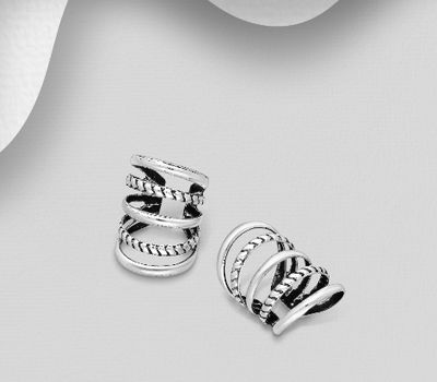 925 Sterling Silver Oxidized Ear Cuffs